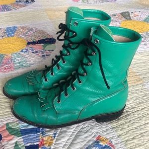 Vintage Justin Roper Lace Up Boots